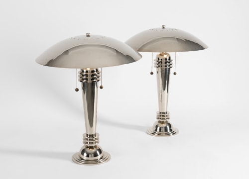 Woka table lamps pair chrome