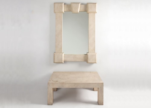 Britt Mirror and Table Faux Parchment