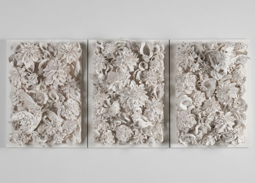 Ettiene Pottier ceramic wall sculptures