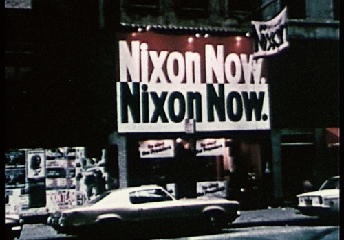 Kriwet film still car and Nixon sign