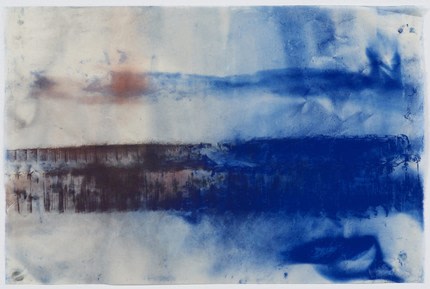 Moran blue abstraction on paper