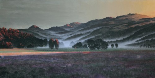 Stephen Hannock Valley Vineyard Fog Ribbons, Silverado Dawn (Mass MoCA #184), 2013
