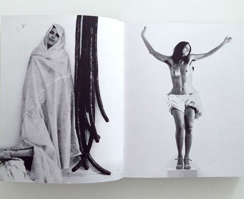 Image of a spread from "Eva Hesse | Hannah Wilke: Erotic Abstraction" catalogue