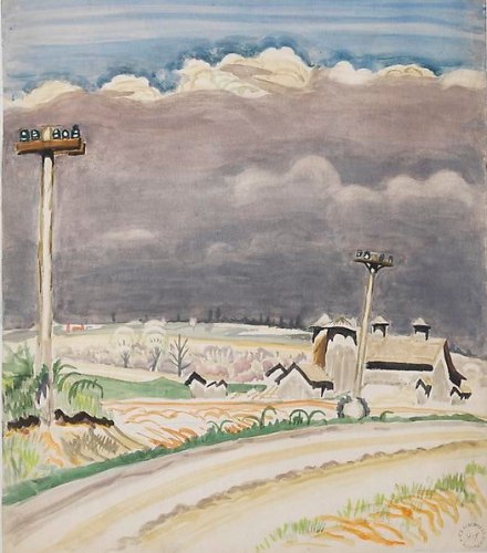 Road with Telephone Poles, May 26, 1917.