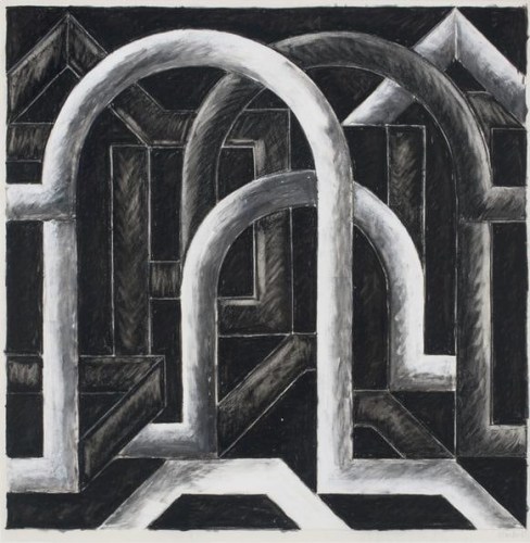 Untitled, 1983. Charcoal on paper, 22 x 22 inches.