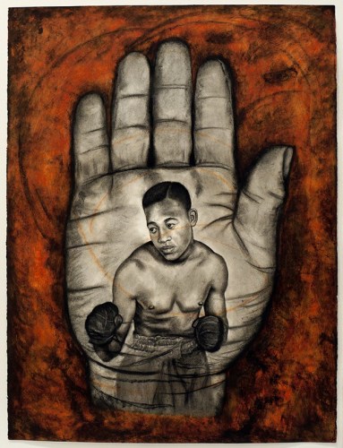 Hand XXII, 1995, Oil stick and charcoal on paper