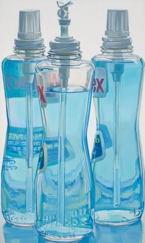Windex Bottles, 1971-72. Oil on linen, 49 3/4 x 29 3/4 in.