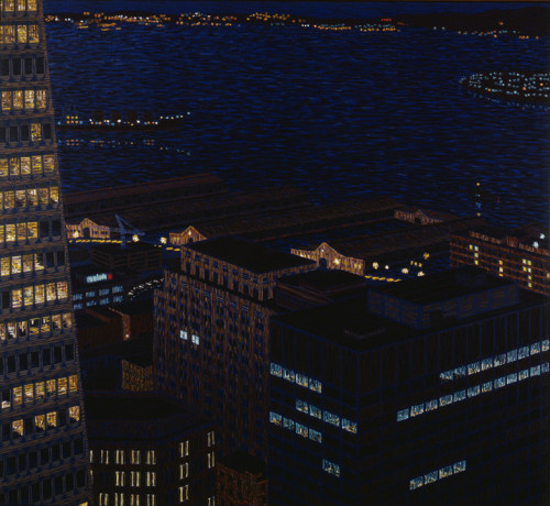 Embarcadero with Bay II, 1984, Oil on canvas