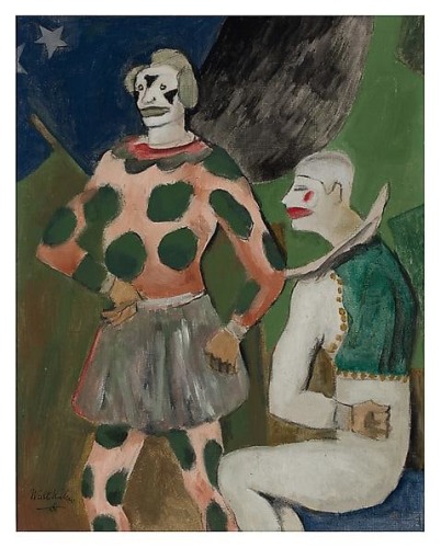 Clowns, 1925 Oil on linen, 15 x 12 inches