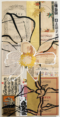 Mendelssohn, 2015, Oil, acrylic, gold leaf, and collage on paper