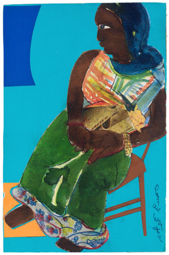 Bayou Fever, The Herb Woman, 1979, Collage and acrylic on fiberboard