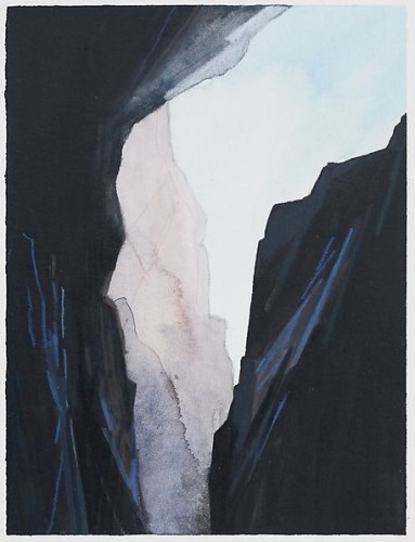 Crevice, 2014 Mixed media on paper, 5 3/4 x 4 3/8 inches (image); 12 x 9 inches (paper)