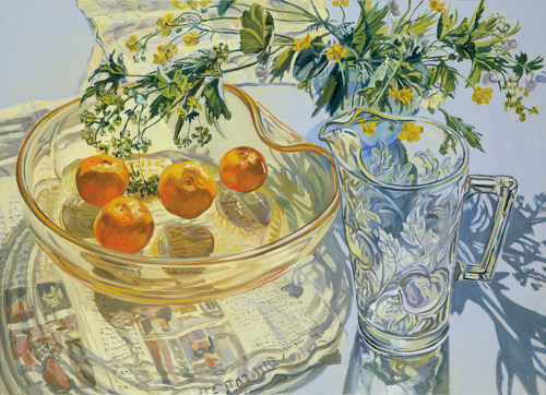 Yellow Glass Bowl with Tangerines, 2007, Oil on canvas