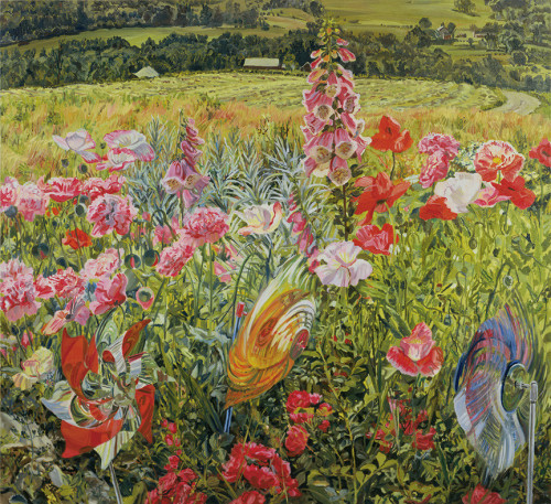 Pinwheels and Poppies, 1990, Oil on canvas