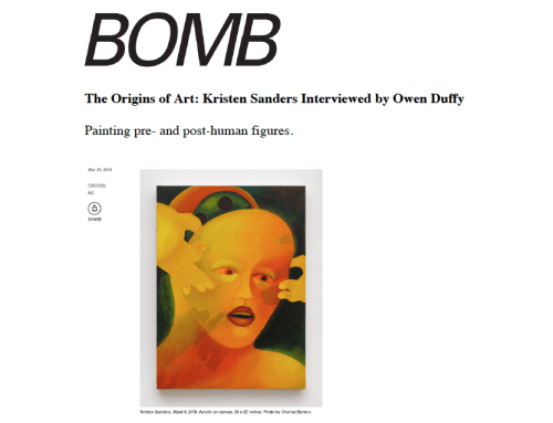 Kristen Sanders press in Bomb Magazine