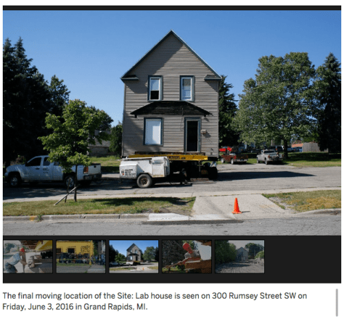 Julie Schenkelberg: The final moving location of the Site:Lab house is seen on 300 Rumsey St SW on Friday, June 3, 2016 in Grand Rapids, MI