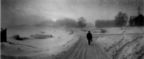 Pentti Sammallahti Solovki, White Sea, Russia (man on snowy road), 1992