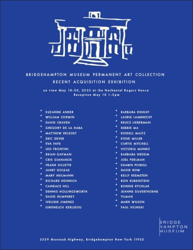 Barbara Knight featured in Bridgehampton Museum's Recent Acquisition Exhibition