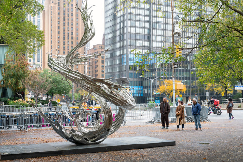 Sculpture by Zheng Lu Installed Adjacent to the United Nations in New York