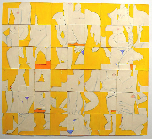 Susan Weil, Color Configurations (yellow), 2000, Acrylic on paper, 60 x 66&quot;