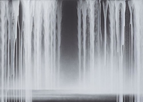 Hiroshi Senju, Falling Water, 2013, Acrylic and fluorescent pigments on Japanese mulberry paper, 63 13/16 x 89 1/2 inches &copy; 2013 Hiroshi Senju