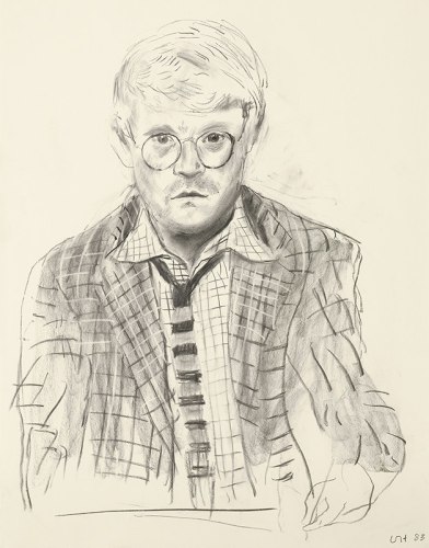 Self Portrait with Check Jacket, 1983 &amp;copy; David Hockney. The David Hockney Foundation.