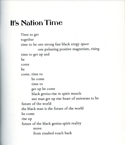 Amiri Baraka,&amp;nbsp;It&amp;rsquo;s Nation Time,&amp;nbsp;1970