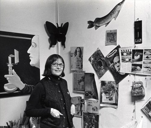 Ellen Lanyon in her studio, n.d. &amp;copy;&amp;nbsp;The Ellen Lanyon Estate.