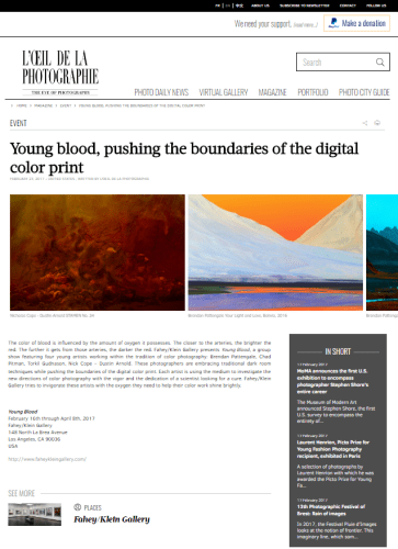 Young blood, pushing the boundaries of the digital color print - http://www.loeildelaphotographie.com
