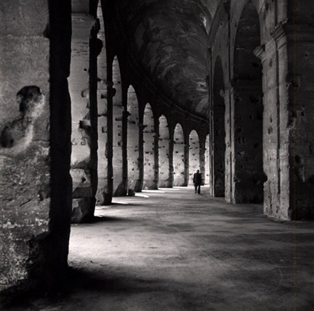 Collonades of the Colloseum, Rome, 1949, 9-1/4 x 9-1/4 Vintage Silver Gelatin Photograph