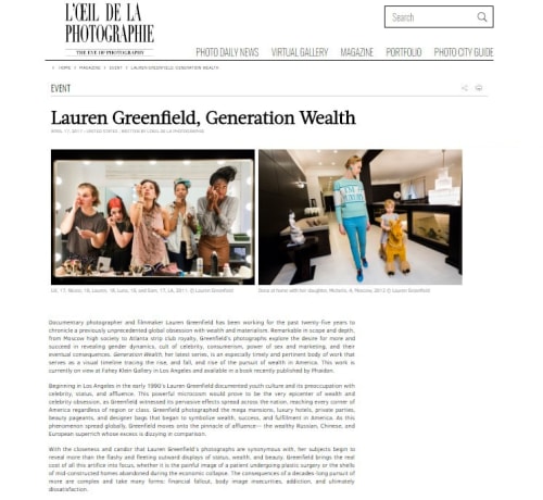 Lauren Greenfield, Generation Wealth - L'oeil de la Photographie