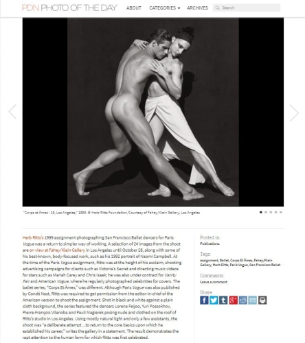 Rare Herb Ritts Photographs - PDN Photo of the Day