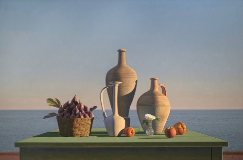 David Ligare (b. 1945), Still Life with Figs, Peaches and Rose, 2018