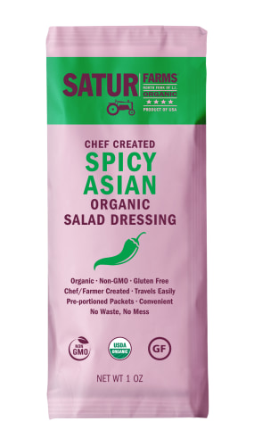 Satur Farms Premium Organic Salad Dressings in Single Serve packets