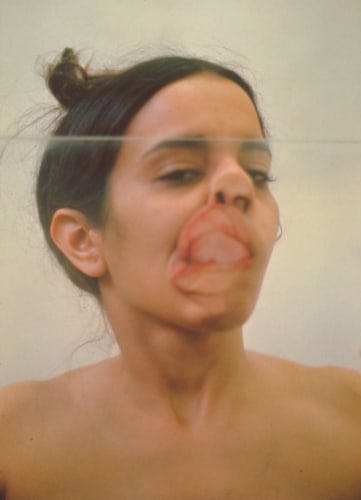 Ana Mendieta. Untitled (Glass on Face), 1972. © The Estate of Ana Mendieta Collection, LLC. Courtesy Galerie Lelong & Co. / Licensed by Artists Rights Society (ARS), New York.