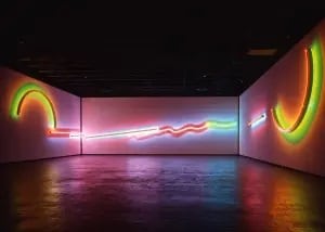 Stephen Antonakos's &quot;Proscenium&quot; on view at the Neuberger Museum of Art, Purchase, NY