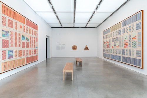 Installation view, Jordan Nassar: Fantasy and Truth, the Institute of Contemporary Art/Boston, 2022–2023. Photo by Mel Taing.