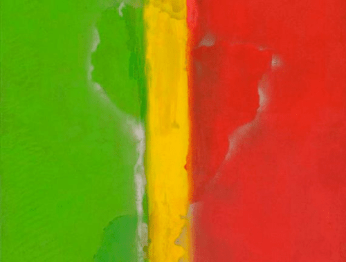 detail of work by Frank Bowling
