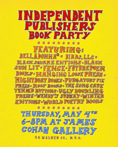 22nd Annual NYC Independent Publishers Book Party at James Cohan