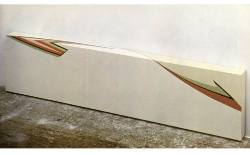 Jo Baer, H. Arcuata, 1971, Oil on canvas, 56 x 244 x 10 inches.
Daimler Kunst Sammlung, Stuttgart/Berlin.