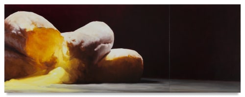 Arbitration, 2019, Oil on panel, 15 x 41 inches, 38.1 x 104.1 cm.