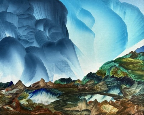 Waterfalling, 2022, Oil on linen, 16 x 20 inches.
All images courtesy of the artist.