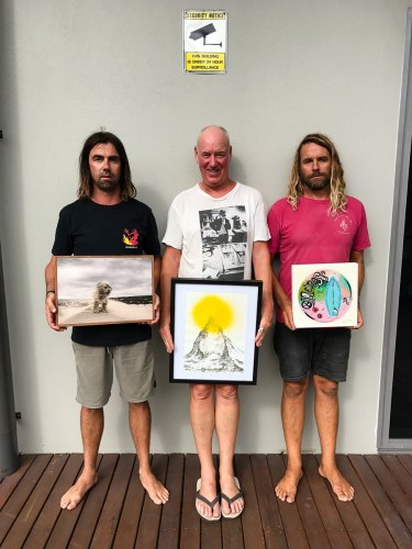 SA Rips, Paul McNeil, James McMilla, Byron Bay Surf Festival Art Show at Lone Goat Gallery