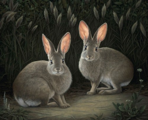 SUSAN MCDONNELL, Two Marsh Hares, 2021 published in Santa Barbara News Press review of REAL WOMEN exhibition