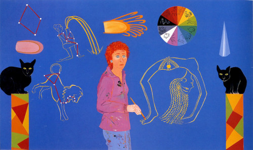 Painting by Joan Brown titled Year of the Tiger from 1983