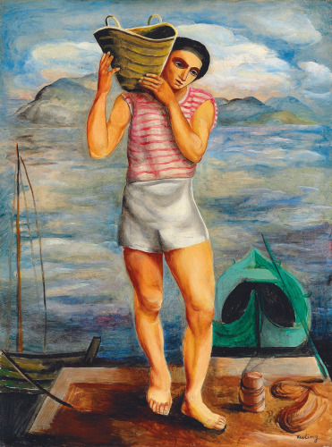 Moise Kisling, Pêcheur, 1940 Oil on canvas 82 x 61.7 cm. (32 1/4 x 24 1/4 in.)