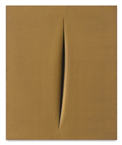 Lucio Fontana, Concetto Spaziale, Attesa, 1964 Oil on canvas 70 x 60.3 cm. (28 3/4 x 23 3/4 in.)