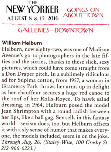 The New Yorker: “William Helburn: Ad Man” In The New Yorker
