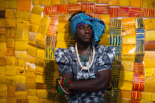 The guardian Serge Attukwei Clottey and GoLokal perform My Mother’s Wardrobe at Gallery 1957, Accra, Ghana. Photograph: Nii Odzenma/Courtesy the artist and Gallery 1957