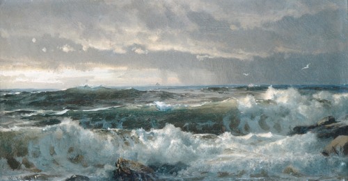William Trost Richards, Surf on Rocks, 1890s